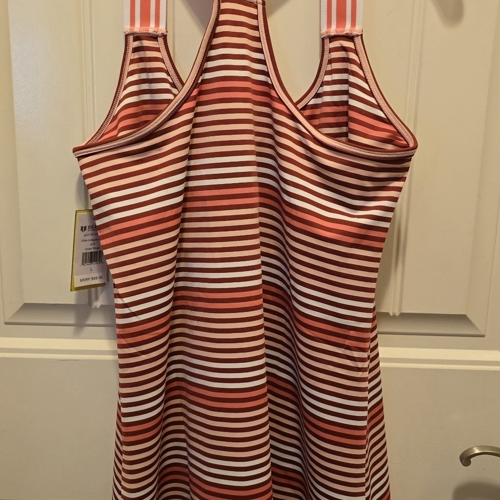 Coral Stripe Cute League Dress - Picture 3 of 4